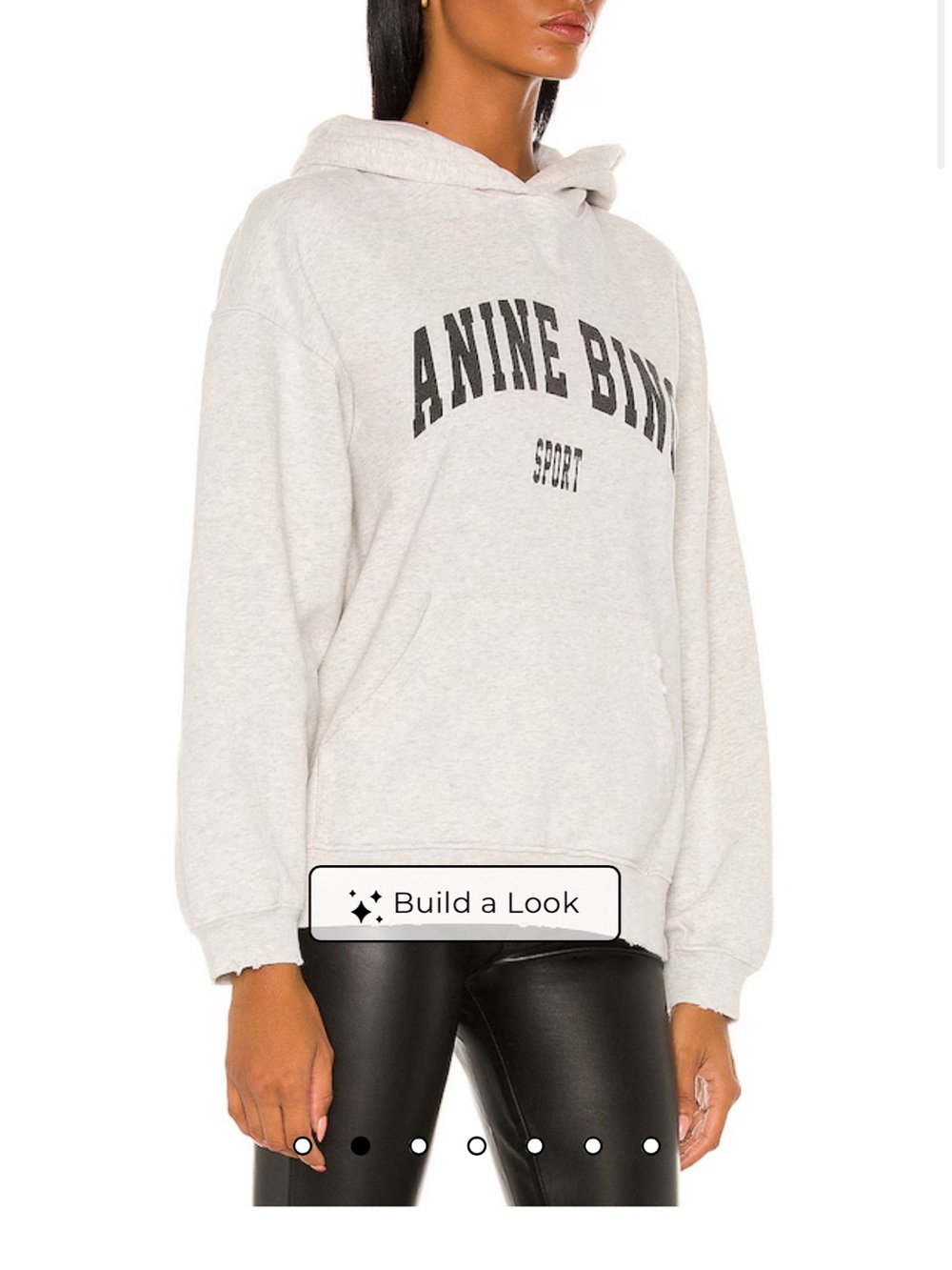 Anine Bing Oatmeal Sport Logo Hoodie - Picture 2 of 9